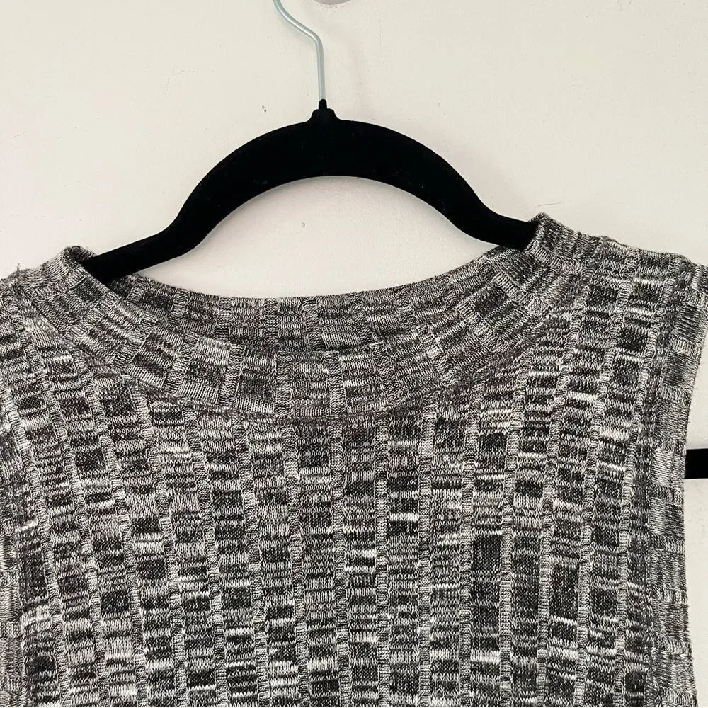 Maeve Anthropologie Emerson Swing Dress Gray Space Dye Knit Pockets Mock Neck S - Picture 7 of 14